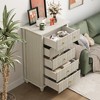 KTMBDW Fluted Dresser with 5 Drawers, 45.28" Tall Wood Dresser with Golden Metal Handles, Modern Chest of Drawers for Living Room, Hallway - 4 of 4