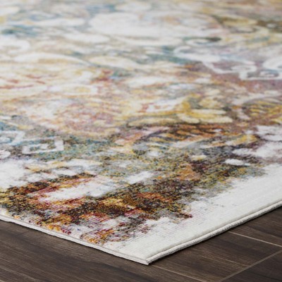 Modway Success Jayla Transitional Distressed Vintage Floral Moroccan Trellis 4x6 Area Rug