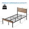 Industrial Metal Platform Bed Frame with Headboard - Sturdy Wood-Slat Support & Under-Bed Storage, No Box Spring Needed ,Black - 2 of 4