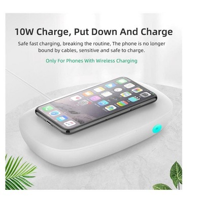 MPM UVC Phone Cleaner Sanitizer and Sterilizer Disinfection Box w/ 10W Wireless Charging, 360 degree Sterilization, Odor Removal and Aroma Diffuser