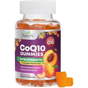 CoQ10 100mg Gummies - 3X Better Absorption, Antioxidant for Heart Health Support & Energy Production, Ultra Coenzyme Q10 Vitamins - 60 Gummies - 1 of 4