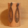 SOHI Women's Antique Silver Intricate Oval Rose Drop Earrings - 2 of 4