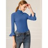 INSPIRE CHIC Women's Ruffle Sleeves Pullover Turtleneck Slim Fit Stretchy Knit Sweater - 4 of 4