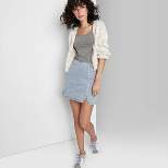 Women's Notch Front Seamed Denim Mini Skirt - Wild Fable™