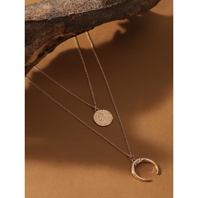 SOHI Women's California Gold The Cosmo Multi-Layer Necklace