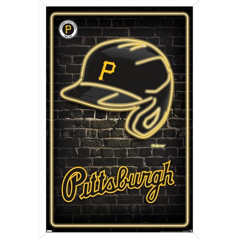 Trends International MLB Pittsburgh Pirates - Logo 22 Unframed Wall Poster  Print Clear Push Pins Bundle 14.725 x 22.375