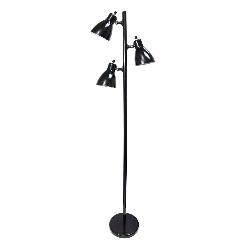  64" Traditional 3 Light Metal Floor Lamp with Adjustable Spotlight Shades - Creekwood Home, 1 of 6