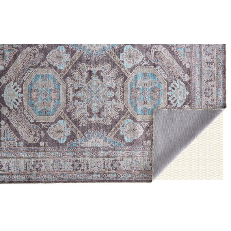 Percy Transitional Medallion Gray/Taupe/Blue Area Rug, 4 of 8