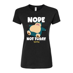 Women's - Pokémon - Nope Not Today Snorlax Juniors Fitted Graphic T-Shirt - 1 of 3