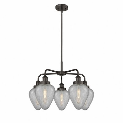 Geneseo - 5 Light Stem Hung Chandelier In Industrial Style-15 Inches Tall and 24 Inches Wide