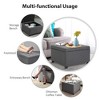 HOMCOM Fabric Tufted Storage Ottoman with Flip Top Seat Lid, Metal Hinge and Stable Eucalyptus Wood Frame for Living Room, Entryway, or Bedroom - 4 of 4