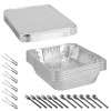NewHome"36-Piece Disposable Chafing Dish Set with Food Pans, Covers, Utensils for Party & Catering Events"Silver - 3 of 4