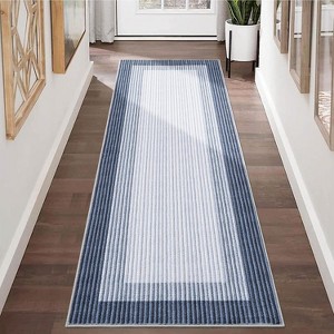 Low-Pile Washable Bordered Area Rug for Living Room Bedroom Dining Room, Non-Slip Stain Resistant Non-Shedding Carpet Geometric Floor Decor - 1 of 4