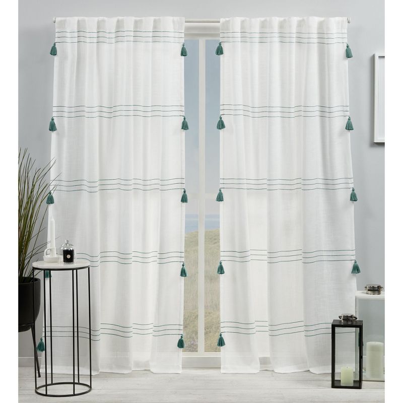 Exclusive Home Demi Light Filtering Hidden Tab Top Curtain Panel Pair, 1 of 5