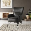 NicBex Leather Accent Chair,Upholstered Living Room Chairs with High Backrest and Metal Legs,Modern Armchair,Accent Chairs for Living Room - 2 of 4