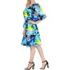 LA LEELA Women's House Daily Routine Evening Wear Vacation Holiday Casual Dailywear Loungewear Relaxed Fit Caftan Mini Casual Sundress 2X-3X Blue Tree - 2 of 3