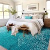 Washable Rugs Modern Abstract Semicircular Floral Print Area Rug Soft Touch Throw Carpet for Living Room Stain Resistant Throw Carpet - 2 of 4