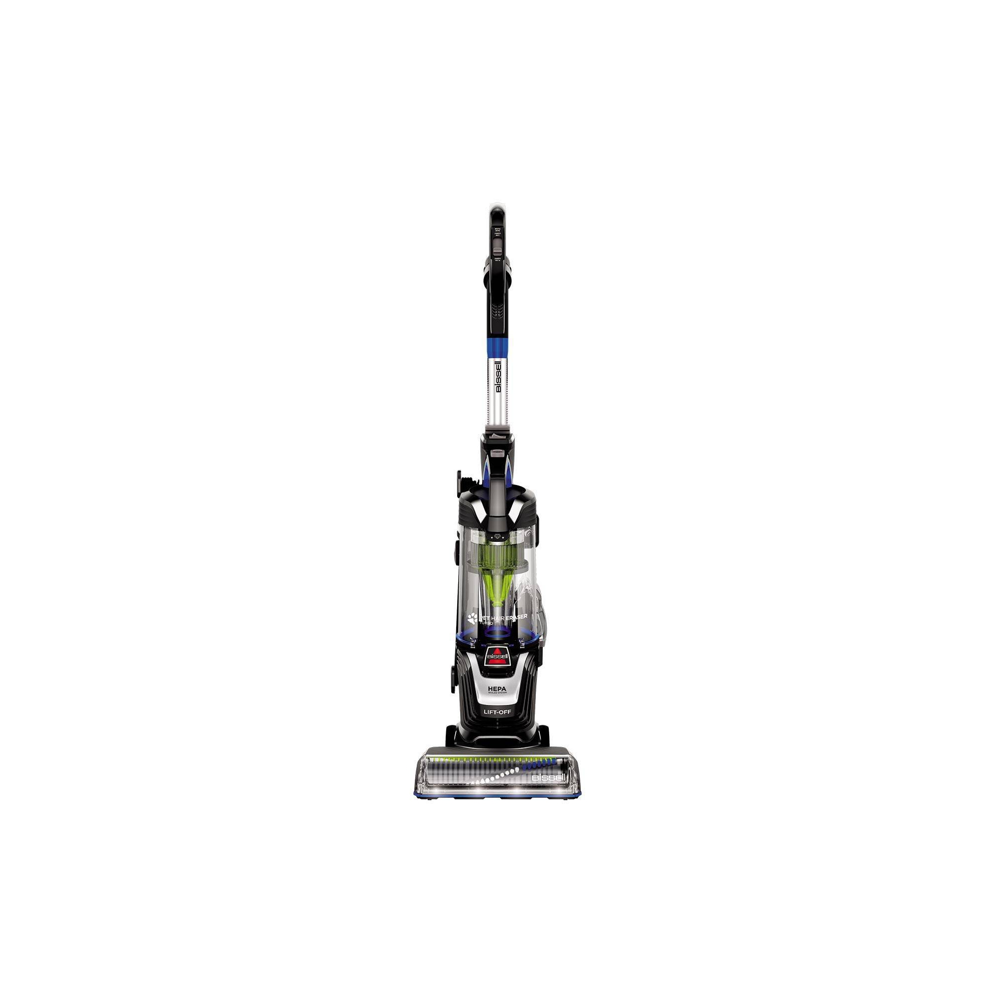 BISSELL Pet Hair Eraser Turbo Lift-Off Upright Vacuum 11.7" Cleaning Path Black: Multi-Surface, HEPA Filter, Bagless, Electric, 5-Year Warranty