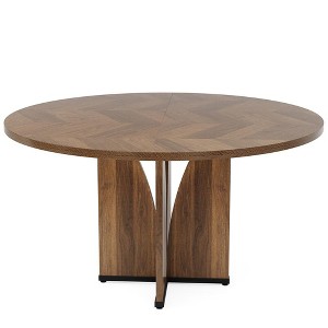 Resenkos Dining Table, Kitchen Table,39" Wood Dining Table, Farmhouse Kitchen Table for 4 People,Brown - 1 of 3