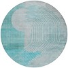 Teal Blue And Beige Geometric Washable Indoor Outdoor Area Rug - 4 of 4