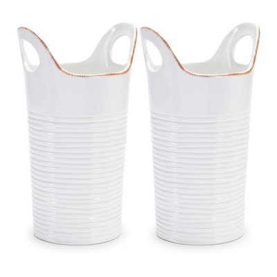 Melrose Ceramic Bucket Vase (Set of 2)