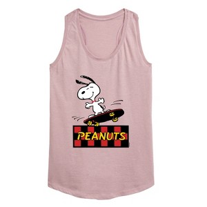 Women's - Peanuts - Snoopy Skater Graphic Racerback Tank - 1 of 4