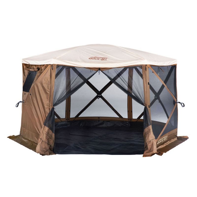 CLAM Quick-Set Anti-Rain and Insect Outdoor Gazebo Screen Tent Canopy Accessory for Pavilion and Pavilion Camper Models, Tan (Tent Not Included), 3 of 8