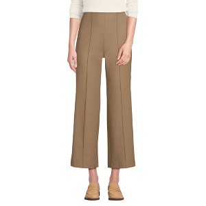Lands' End Women's Bi Stretch High Rise Pintuck Wide Leg Crop Pants - 1 of 3
