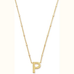 Letter A-Z Pendant Necklace for Women, 14K Gold Plated Fashion Jewelry - 1 of 4