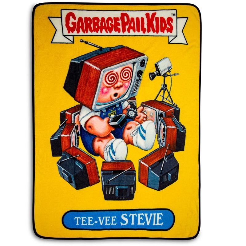 Just Funky Garbage Pail Kids Tee-Vee Stevie Fleece Throw Blanket | 45 x 60 Inches, 1 of 7