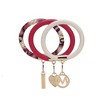 MKF Collection Jasmine 3 Piece Bangle Wristlet and Keychain Set by Mia K- Fuchsia Ivory - 2 of 4