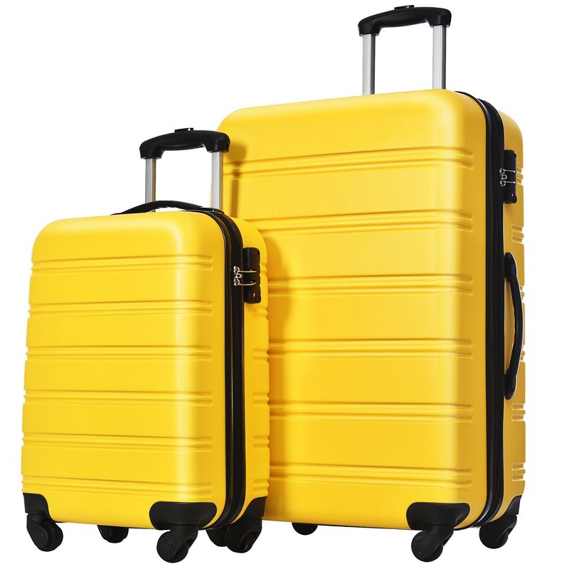 2 PCS Expandable Luggage Set(20"+24"/20"+28"),ABS Hardside Suitcase with Spinner Wheels and TSA Lock-ModernLuxe, 1 of 8