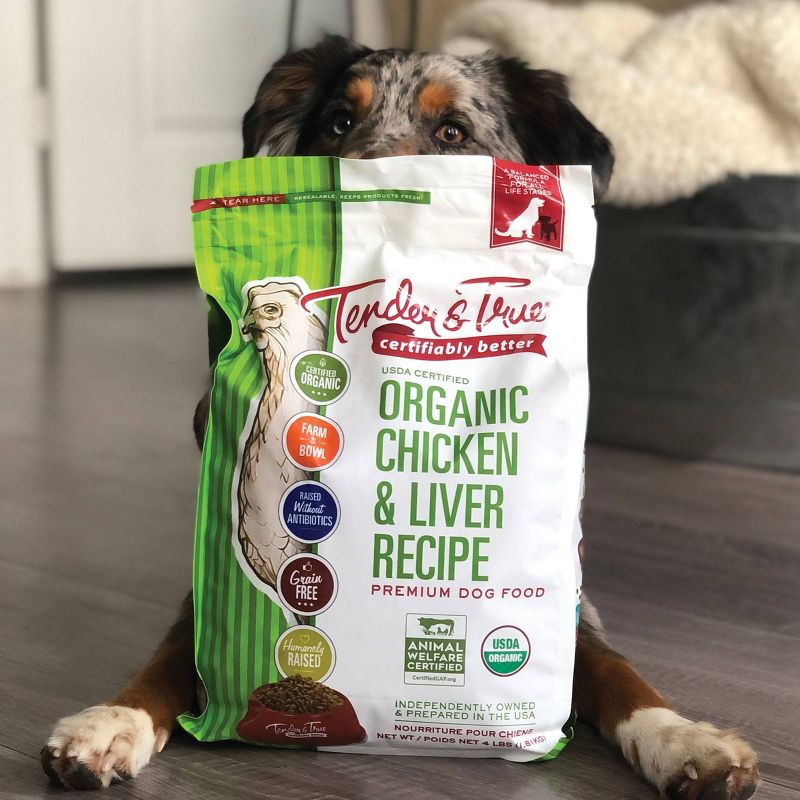 Tender & True Organic Chicken and Liver Recipe Dry Dog Food, 5 of 6