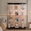 YOOCOZZ Tempered Glass Cabinet (Display/Wine/Storage/File), Bluetooth LED, Door Lock, Casters - 4 of 4