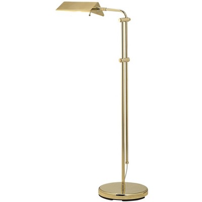 Contemporary Adjustable Pharmacy Floor Lamp in Brass Finish