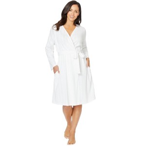 Only Necessities Women's Plus Size Pointelle Robe - 1 of 4