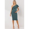 Hello Miz Women's Ruffled One Shoulder Maternity Dress - 4 of 4