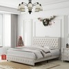 NicBex Upholstered Bed Frame with Star Projector Galaxy Light,Adjustable Button Tufted Headboard with USB Port,Music Speaker,Easy Assembly - 2 of 4