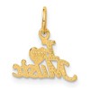 Black Bow Jewelry 14k Yellow Gold I Heart Music Script Charm - 3 of 4