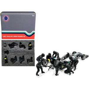 Formula One F1 Pit Crew 7 Figurine Set Team Black Release II for 1/43 Scale Models by American Diorama - 1 of 4