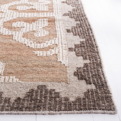 Kenya Charcoal Brown Hand-Knotted Wool 4'x6' Area Rug