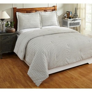 King Isabella Comforter 100% Cotton Tufted Chenille Comforter Set Gray - Better Trends - 1 of 4