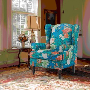 Erommy Fabric Accent Chair, Modern Upholstered Armchair with Solid Leg, Leisure Single Sofa Chair for Living Room Bedroom Reading and Studio - 1 of 3