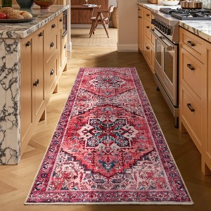 AMERLIFE Area Rug, Machine Washable Vintage Carpet with Non-Slip Backing, Soft Rug for Living Room, Bedroom, Hallway Use - 1 of 4