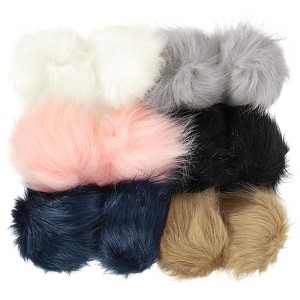 Unique Bargains Fluffy Soft Elastic Faux Fur Pom Poms for Hats Scarves Gloves 12 Pcs - 1 of 4