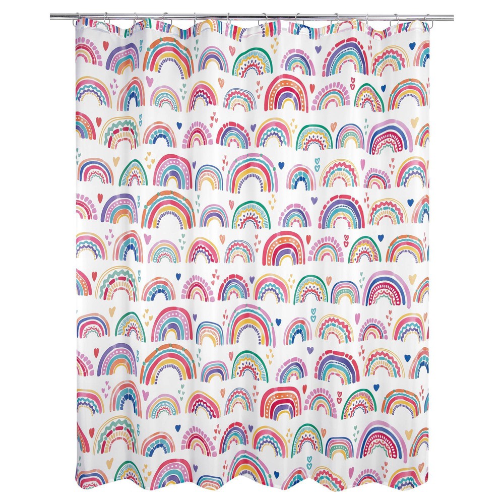 Photos - Shower Curtain Rainbow Hearts Kids'  - Allure Home Creations