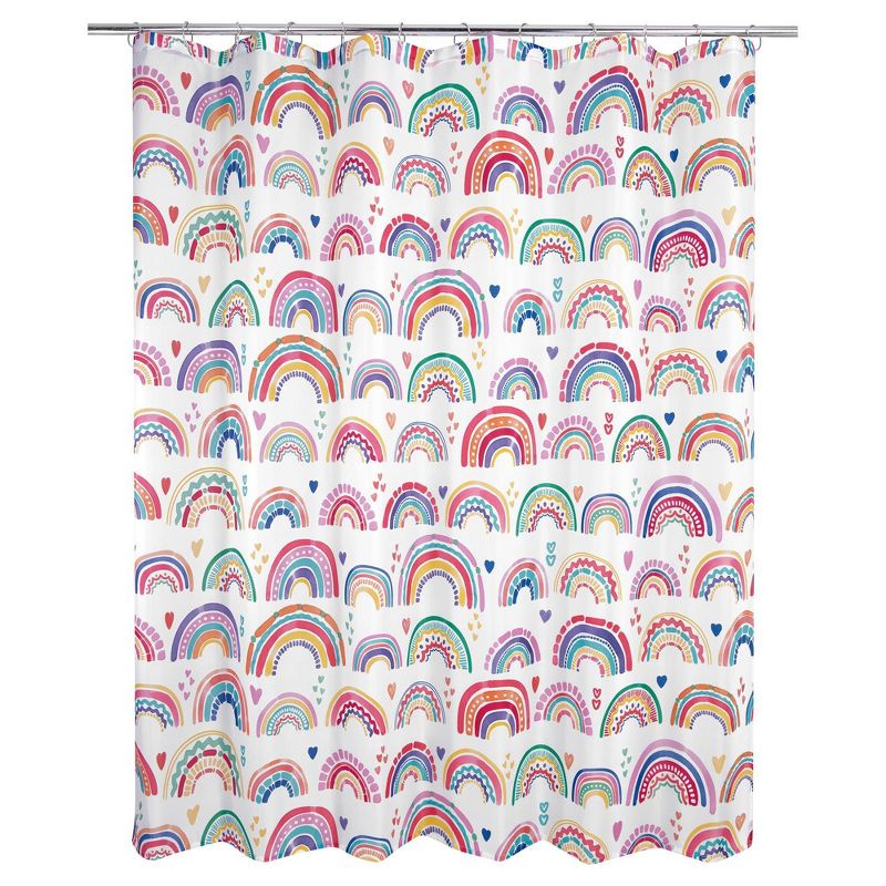 Rainbow Hearts Kids&#39; Shower Curtain - Allure Home Creations, 1 of 9