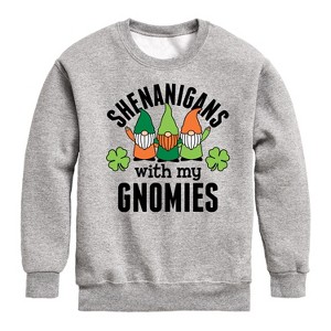 Boys' - Instant Message - St. Patrick's Day Shenanigans with my Gnomies Graphic Long Sleeve Fleece Sweatshirt - 1 of 4