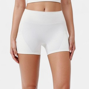 Anna-Kaci Active Women's High Waist Workout Shorts with Side Pockets and Seam-Contoured Fit for Flexible Movement - 1 of 4