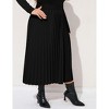 Clearlove Plus Size Pleated Skirt Women's Elastic Waist Boho  Midi Skirts with Pockets - 2 of 4